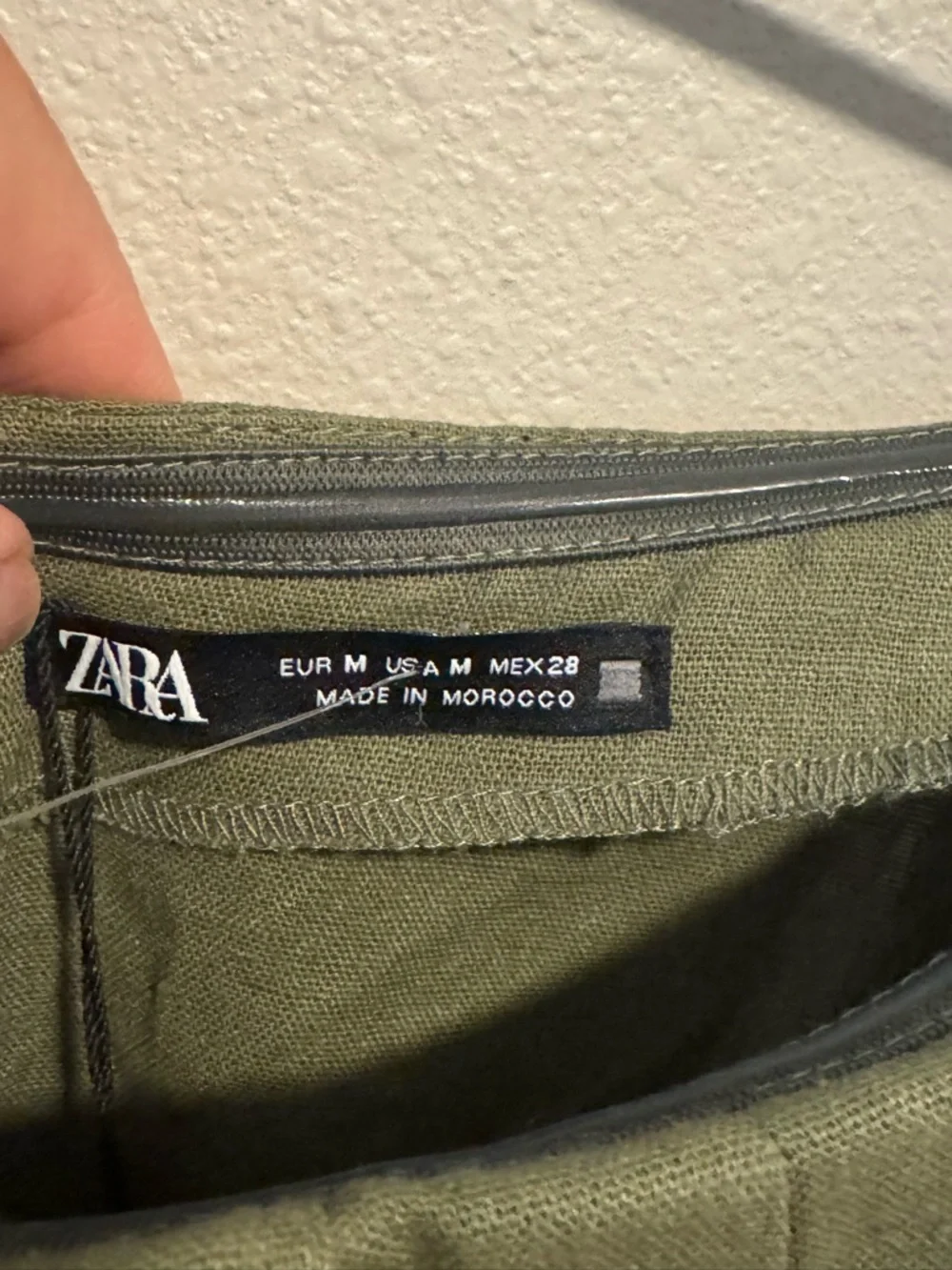 Zara Olive Green Strapless Belted Jumpsuit NWT Size Medium